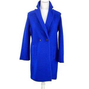 💙 J.CREW Daphne Italian Boiled Wool Coat - Sz 4P | Show-Stopping Royal Blue 💙